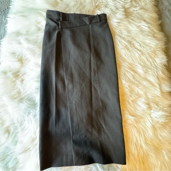 Mango Falda Martina Asymmetric topline Midi Skirt Size 2 Black - Picture 10 of 15